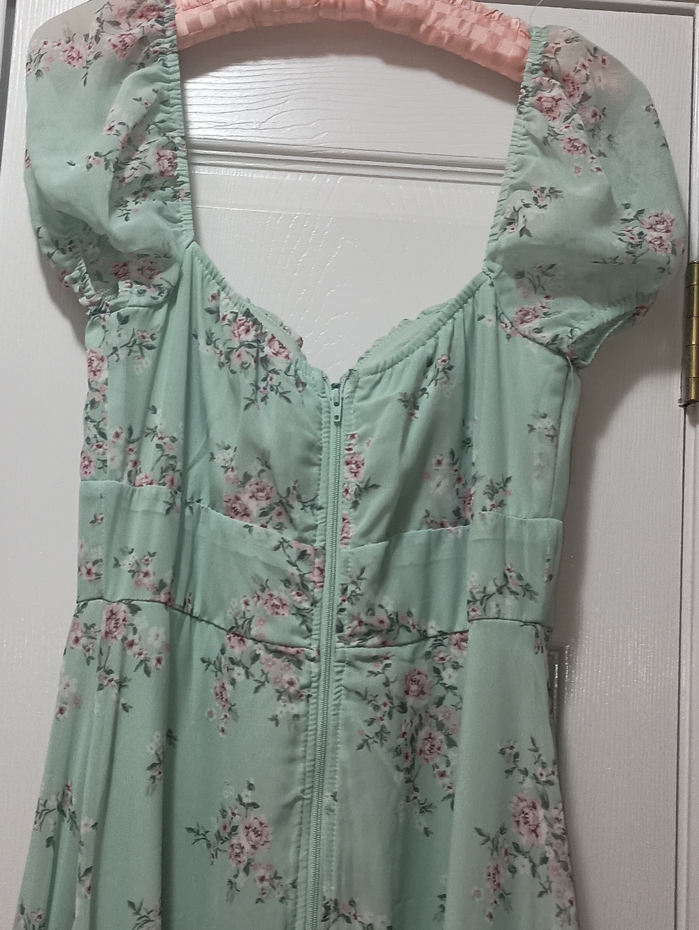 Windsor Maybelle Green Punk Floral Babydoll Maxi Dress Small - Picture 7 of 12